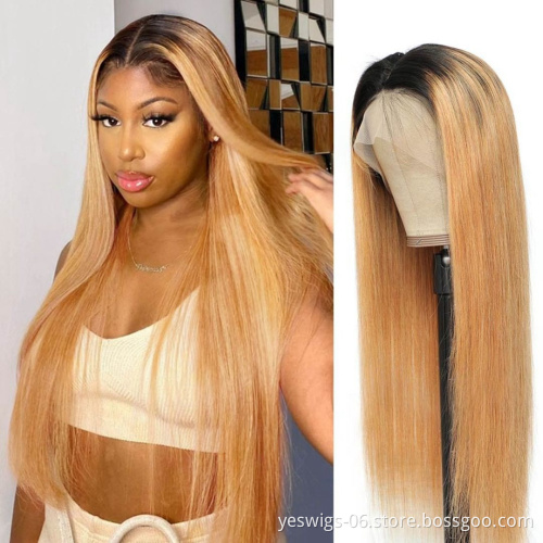 Yeswigs 150% 180% 200% Density 1B27 Blonde Full Hd Lace Frontal Closure Human Hair Wigs Pre Plucked Baby Hair For Black Women